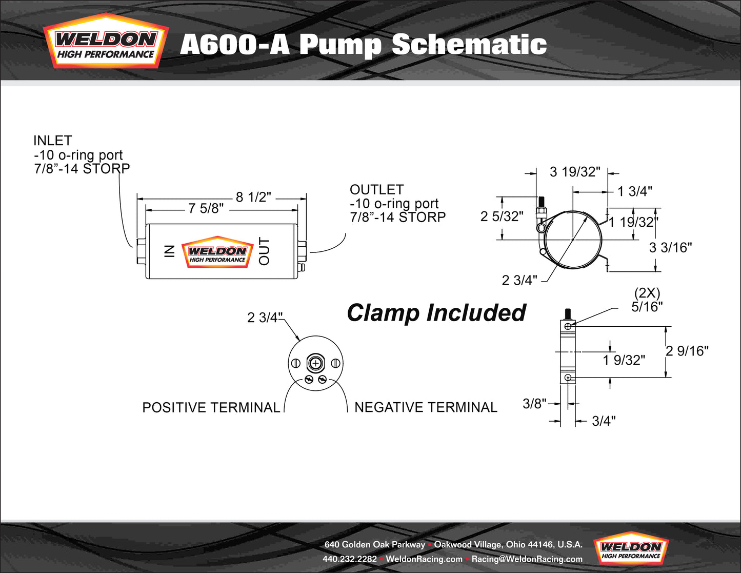 Weldon A600-A In Line Fuel Pump