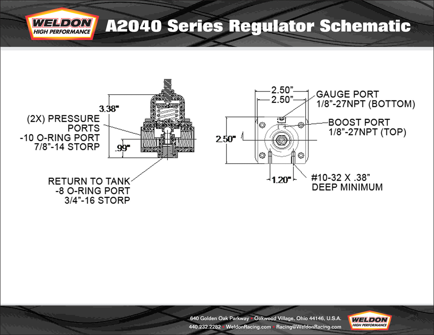 Weldon A2040 Series Fuel Pressure Regulators