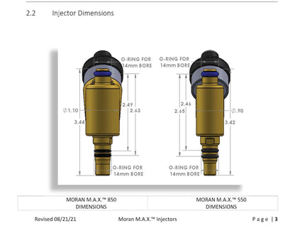 550 LB/HR Moran M.A.X. Series Racing Injector